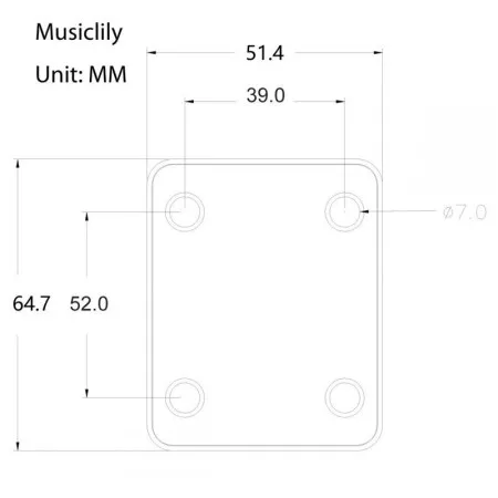 Musiclily M190 Пластина крепления грифа, черная