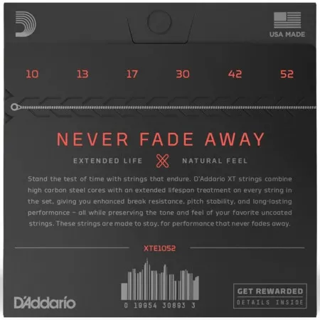 D'Addario XTE1052 Набор струн для 6-струнной электрогитары, размер 10-52