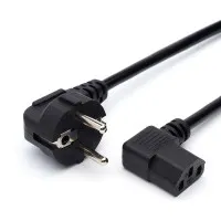 GoPower 00-00024536 Шнур питания евровилка-C13 (female) 1.8м ПВХ 0.75мм угловой, черный