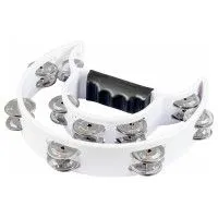 EASTTOP DF103 WHITE Тамбурин двойной полукруг, пластик, 10 пар сдвоенных джинглов, цвет белый