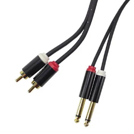 KUPFERN KFAC05-2M Шнур аудио 2хJACK 1/4" (mono) прямые ⇔ 2хRCA (male) прямые, длина 2 метра