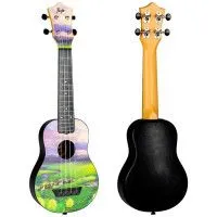 Flight TUS40 VIEW Укулеле Travel, сопрано, с рисунком, чехол в комплекте