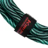 Kirlin IWB-202PFGL 6M WBT Шнур гитарный JACK 1/4"(прямой) ⇔ JACK 1/4"(угловой), 6 м, бирюзовая волна
