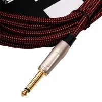 LEEM FAS-5(BK/RD) Шнур инструментальный JACK 1/4"(прямой) ⇔ JACK 1/4"(прямой), 5 м., черный/красный
