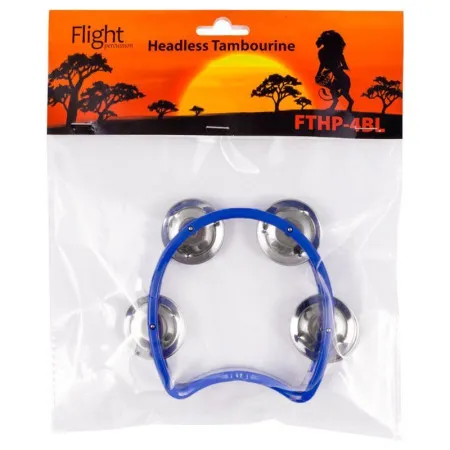 FLIGHT FTHP-4 BL Тамбурин без мембраны, 4 пары джинглов, цвет синий