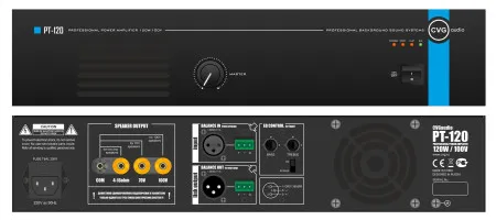 CVGaudio PT-120 Профессиональный усилитель мощности 120W/100V, балансный XLR вход