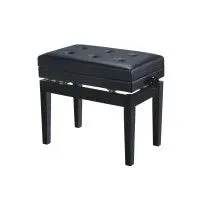 Rin HY-PJ007-GLOSS-BLACK Банкетка деревянная, цвет чёрный глянцевый, обивка чёрный кожзам