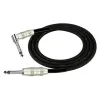 Kirlin IP-202PR 3M BK Шнур инструментальный JACK 1/4"(прямой) ⇔ JACK 1/4"(угловой), 3 метра, черный