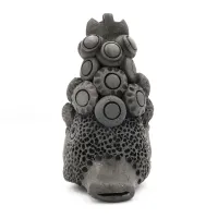 Керамика Щипановых SB12 Свистулька большая Лев черный