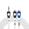 Kirlin LGY-367L 2M WH Шнур mini-JACK 1/8" stereo (male) ⇔ 2хRCA (female), 2 метра, белый