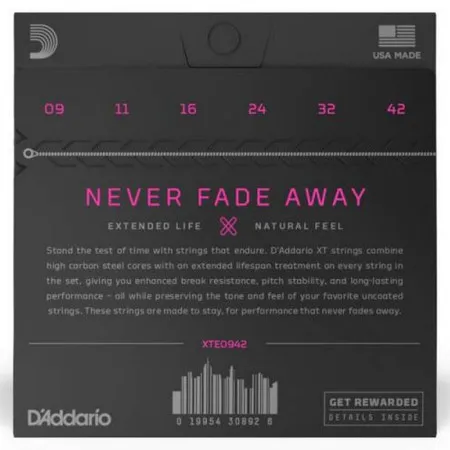 D'Addario XTE0942 Набор струн для 6-струнной электрогитары, размер 09-42