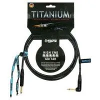 KLOTZ TI0450PR Шнур инструментальный Jack 1/4"(прямой) ⇔ Jack 1/4"(угловой), 4.5 метра, чёрный