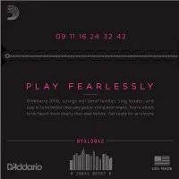 Набор струн для 6-струнной электрогитары D`ADDARIO NYXL0942