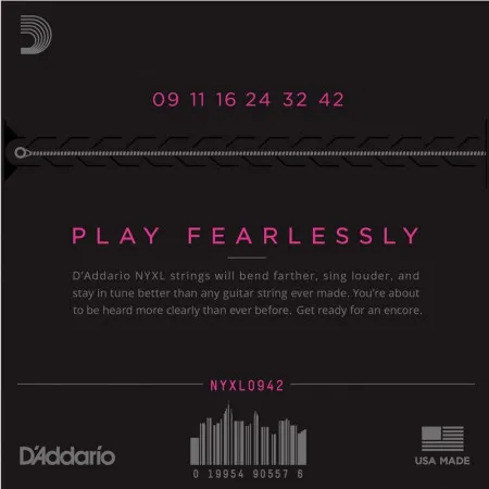 Набор струн для 6-струнной электрогитары D`ADDARIO NYXL0942