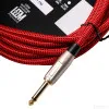 LEEM FAS-5(RD/BK) Шнур инструментальный JACK 1/4"(прямой) ⇔ JACK 1/4"(прямой), 5 м., красный/черный