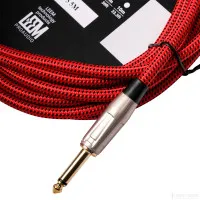 LEEM FAS-5(RD/BK) Шнур инструментальный JACK 1/4"(прямой) ⇔ JACK 1/4"(прямой), 5 м., красный/черный