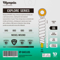 Olympia XP-B45105 Набор струн для 4-струнной бас-гитары Nickel Wound, размер 45-105