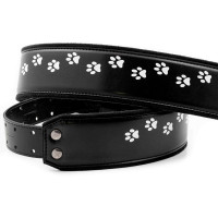 RightOn Straps Mojo Cat Ремень для гитары, текстиль/синтетика, черный, рисунок кошачьи лапки