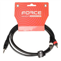 FORCE FLC-10/1,5 Шнур аудио mini-JACK 1/8"(stereo) ⇔ 2хRCA(male), 1.5 метра