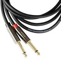 FORCE FLC-11/2 Шнур аудио 2х JACK1/4"(mono) ⇔ miniJACK1/8"(stereo), 2 метра
