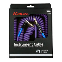 Kirlin IMK-182BFGL 9.1M BLF Шнур гитарный витой JACK 1/4"(прямой) ⇔ JACK 1/4"(угловой), 9м., фиолет