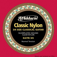Набор струн для 6-струнной классической гитары D`ADDARIO EJ27N 3/4