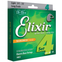 Набор струн для 4-струнной бас-гитары Elixir 14652 NanoWeb