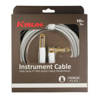 Kirlin IWB-202WEGL 6M WT Шнур гитарный JACK 1/4"(прямой) ⇔ JACK 1/4"(угловой), 6 метр., ч/б клетка
