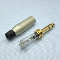 Amphenol ACPS-GN-AU Разъем кабельный phone Jack 1/4” (male) стерео, прямой, цвет - никель