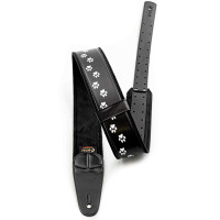 RightOn Straps Mojo Cat Ремень для гитары, текстиль/синтетика, черный, рисунок кошачьи лапки