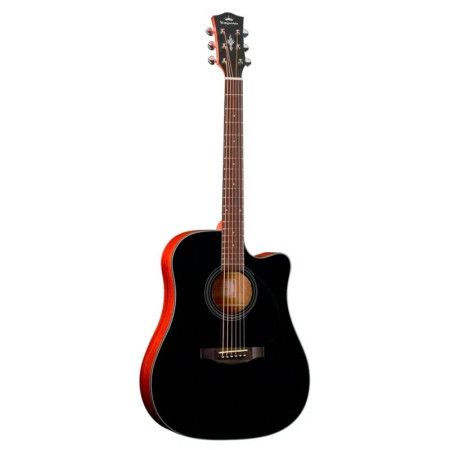 KEPMA EDC Black Гитара акустическая Dreadnought, цвет черный глянцевый