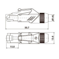 ROXTONE RJ45 Разъем RJ45 под корпус RE8MH