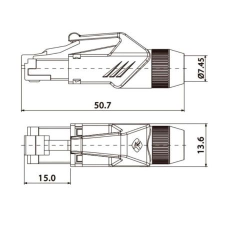 ROXTONE RJ45 Разъем RJ45 под корпус RE8MH