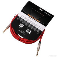 LEEM FAS-5(RD/BK) Шнур инструментальный JACK 1/4"(прямой) ⇔ JACK 1/4"(прямой), 5 м., красный/черный
