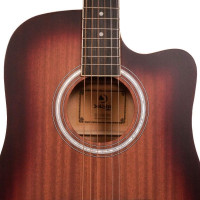 Solista SO-4140 RDS Гитара акустическая 41" Dreadnought, цвет красный бёрст, матовый