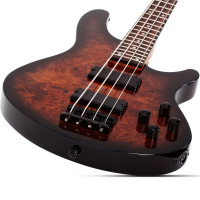SCHECTER C-4 STANDARD TB Бас-гитара, 4 струны, 24 лада, цвет Tobacco Burl
