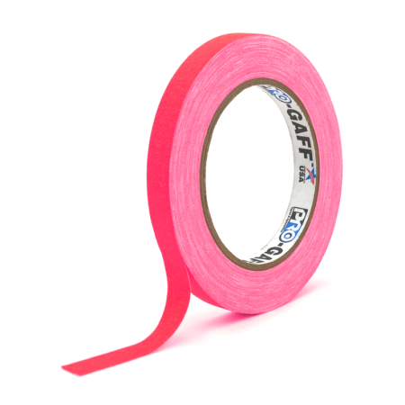 Gaffer Pro Gaff® Fluorescent (12мм*22.86м розовый) лента монтажная флуоресцентная