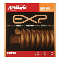 Набор струн для 6-струнной акустической гитары D`ADDARIO EXP15
