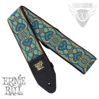 Ernie Ball 4098 Imperial Paisley Jacquard ремень для электрогитары, полипропилен, кожаные наконечник