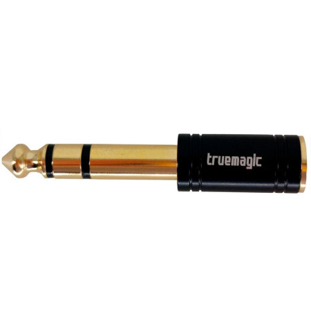 True magic KT087 Переходник mini Jack 1/8" (female) ⇔Jack 1/4" (male), стерео, золотой