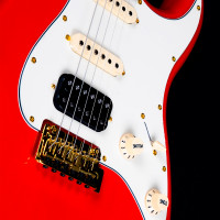 JET JS-400 RD G Электрогитара, Stratocaster, HSS Ceramic, красный, золотая фурнитура