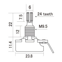 Hosco H-CTS-A500 Потенциометр A500K, логарифмическая характеристика