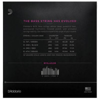 D'Addario NYXL45100 Bass Light набор струн для 4-струнной бас-гитары, размер 045-100