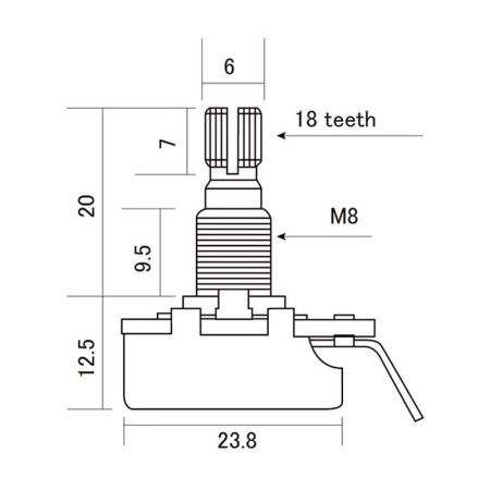 Hosco H-CTS-A250MM Потенциометр A250K, метрический, логарифмическая характеристика