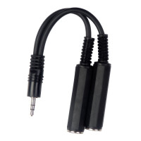 STAGG YC-0,1/1J2PFSH Шнур-разветвитель Jack1/8"(male) stereo ⇔ 2x Jack1/4"(female) stereo, 0.1 метра