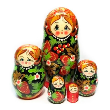 Хохлома LHM10155 Матрешка "Хохлома малая", 5 кукол