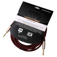 LEEM FBS-5(BK/RD) Шнур инструментальный JACK 1/4"(прямой) ⇔ JACK 1/4"(прямой), 5 м., черный/красный