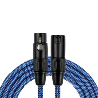 Kirlin MWC-270 8M BLA Шнур микрофонный XLR (female) ⇔ XLR (male), 8 метров, черный/синий