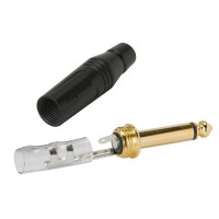 Amphenol ACPM-GB-AU Разъем кабельный phone Jack 1/4” (male) моно, прямой, чёрный