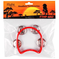 FLIGHT FTHP-4 RD Тамбурин без мембраны, 4 пары джинглов, цвет красный